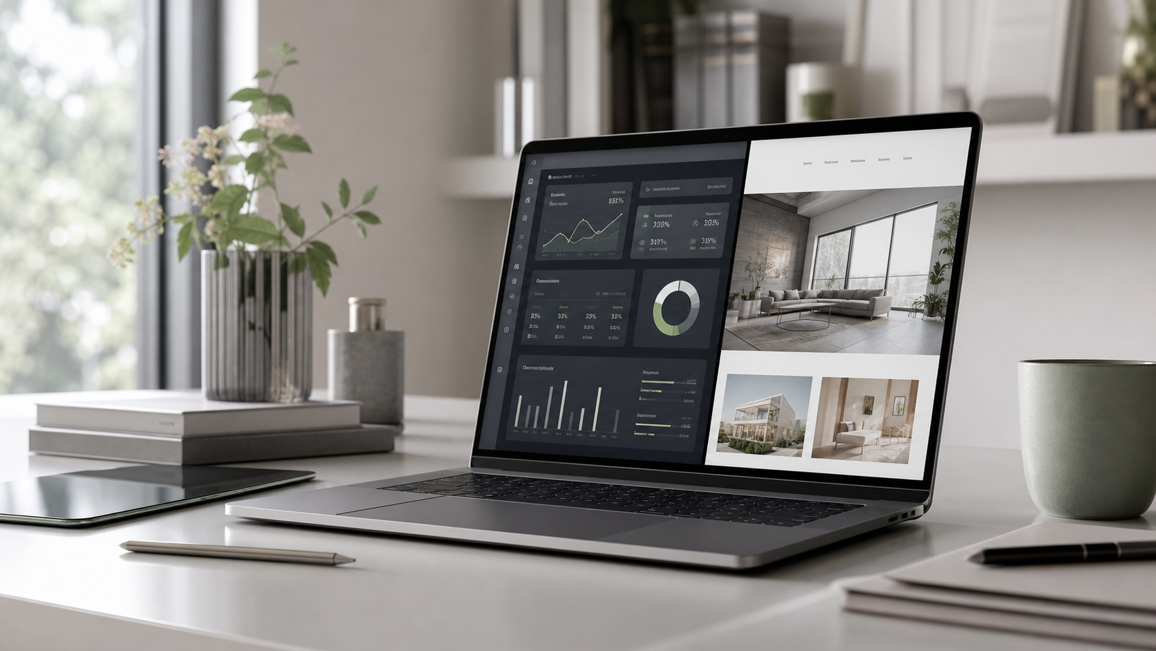 Website de prezentare pe monitor premium